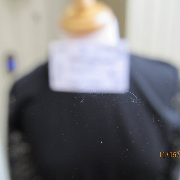 #474  NEW WOMAN'S BLACK SHEATH EVENING DRESS BY OU YUN NAI  (SIZE 18) - Picture 5 of 5